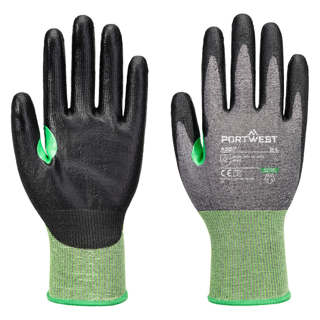 Portwest CS Cut C18 PU Glove - Grey/Black - A637G8R