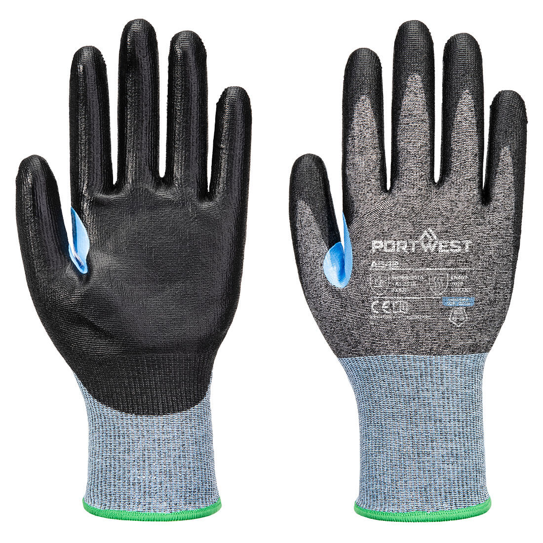 Portwest CS Cut D18 PU Glove - Grey/Black - A642G8R