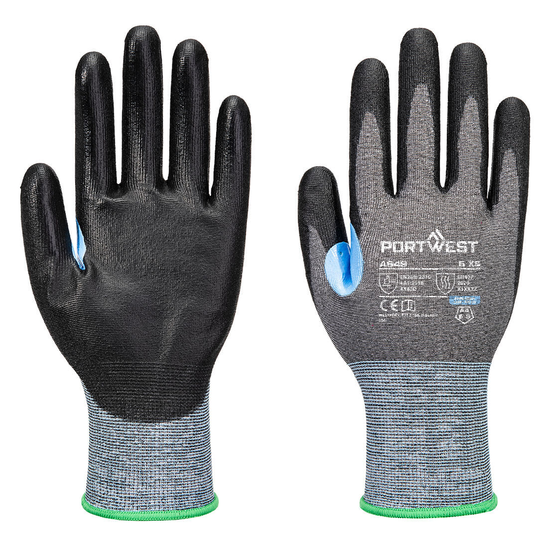 Portwest CS Cut D21 PU Glove - Grey/Black - A649G8R