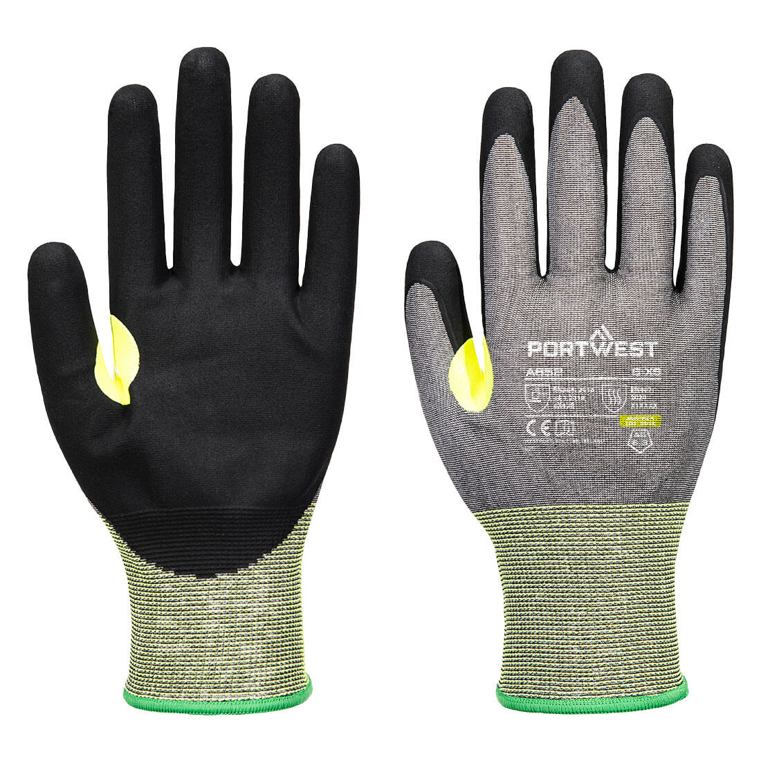 Portwest CS Cut E21 Nitrile Glove - Grey/Black - A652G8R