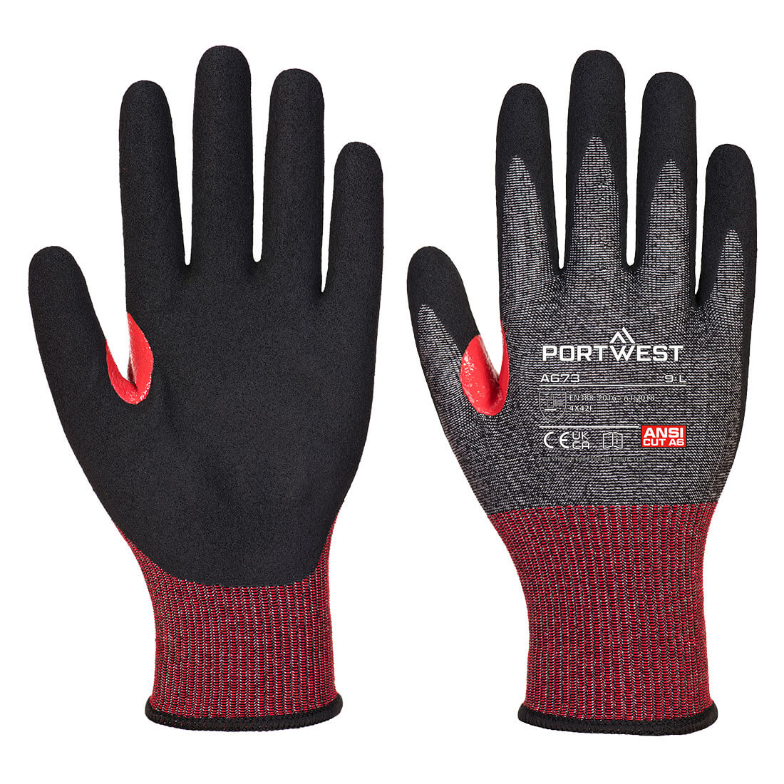 Portwest CS Cut F18 Nitrile Glove - Black - A673K8R