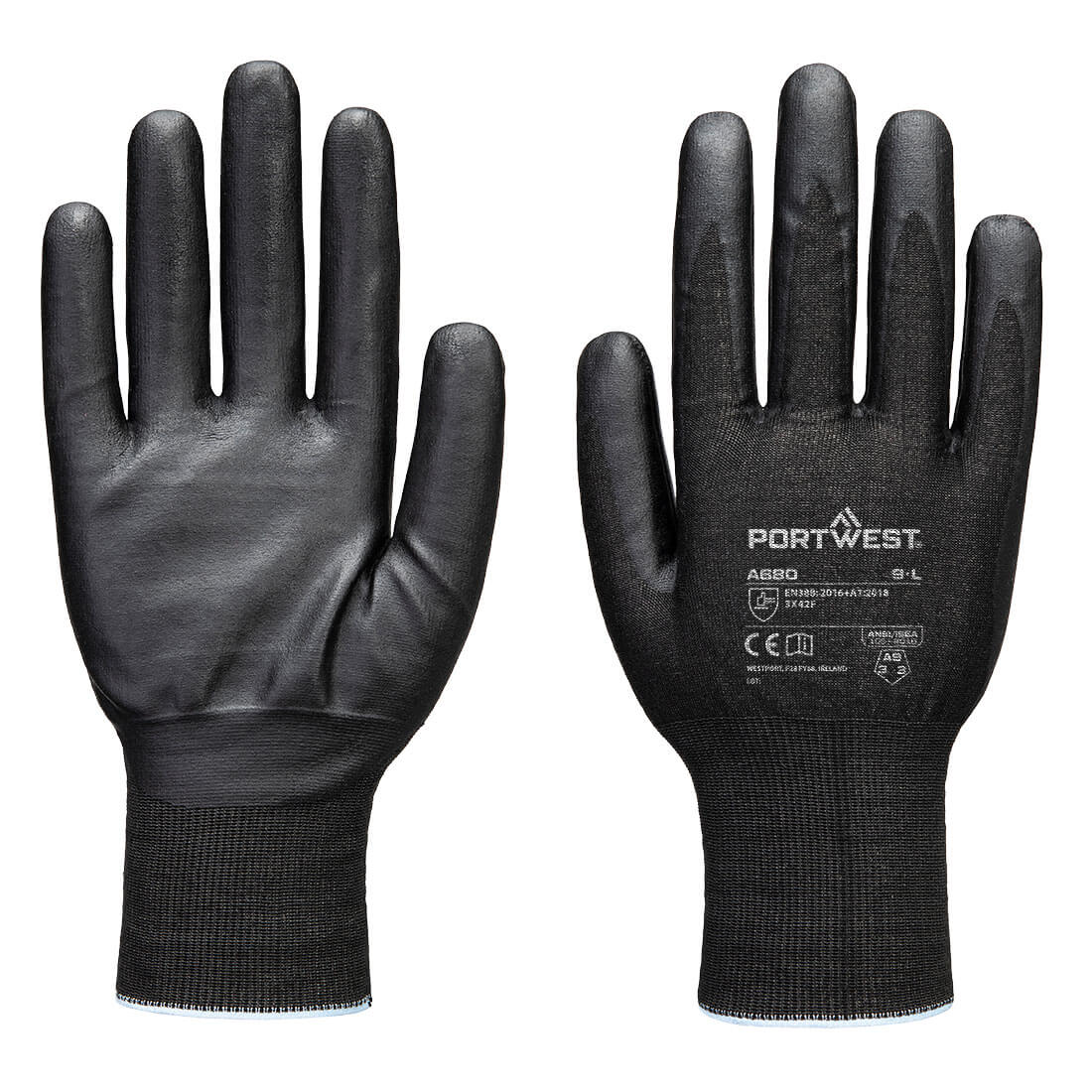 Portwest Cut F21 Nitrile Tungsten Glove A9  - Black - A680K8R