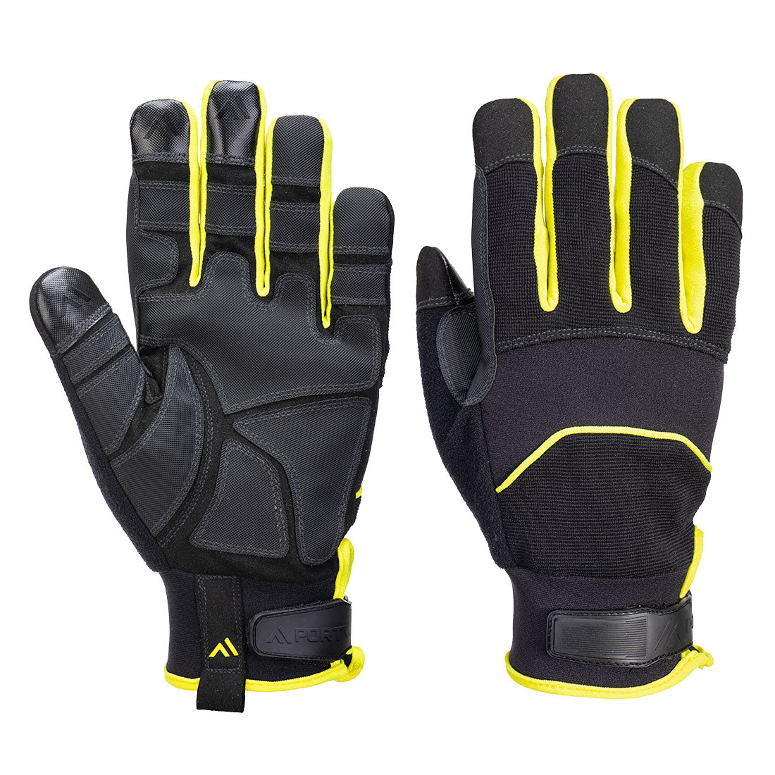 Portwest Needle Resistant F350 Mechanical Glove - Black/Yellow - A792BKY
