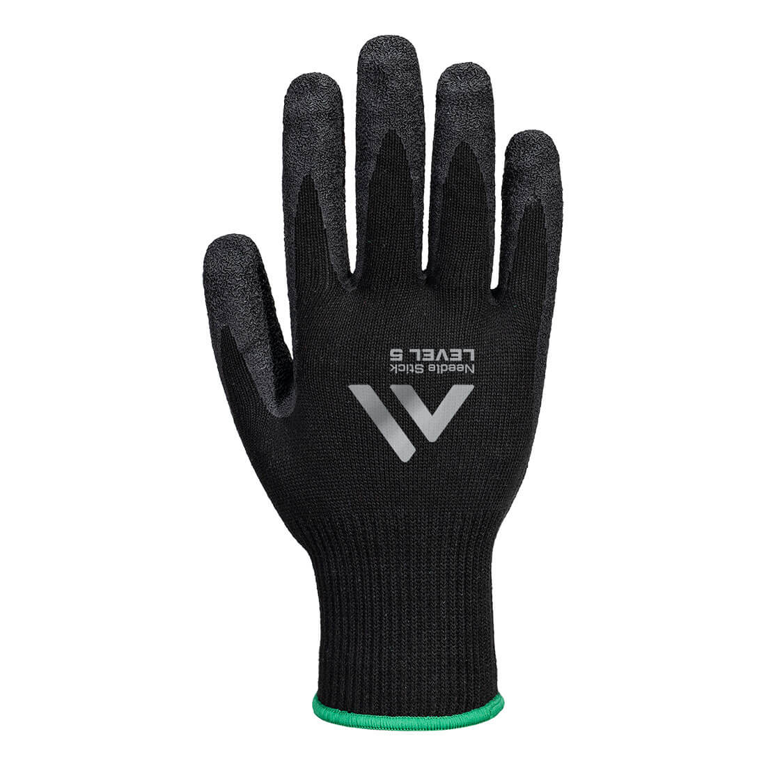 Portwest Needle Resistant  F10 Latex Crinkle Glove - Black - A793K8R