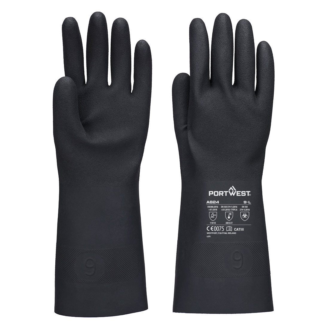 Portwest Chem 350 Butyl Gauntlet - Black - A824BKR