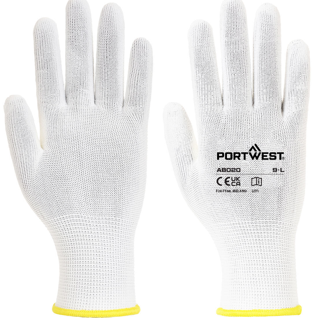 Portwest Liner 13 Assembly Glove Full Box (360 Pairs) - White - AB020WHR