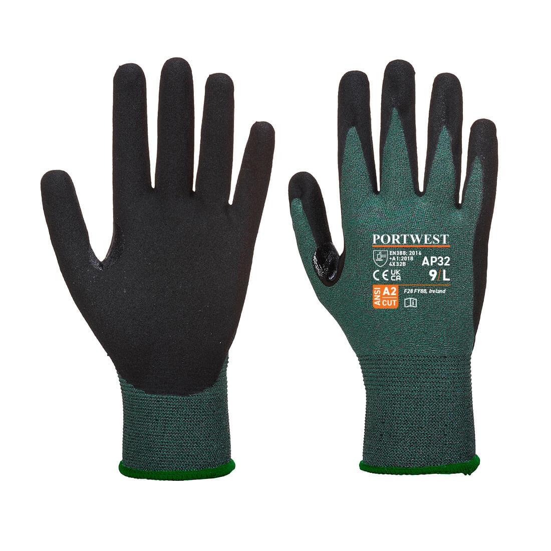 Portwest Cut B18 Dexti Pro Nitrile Glove - Black/Grey - AP32K7R