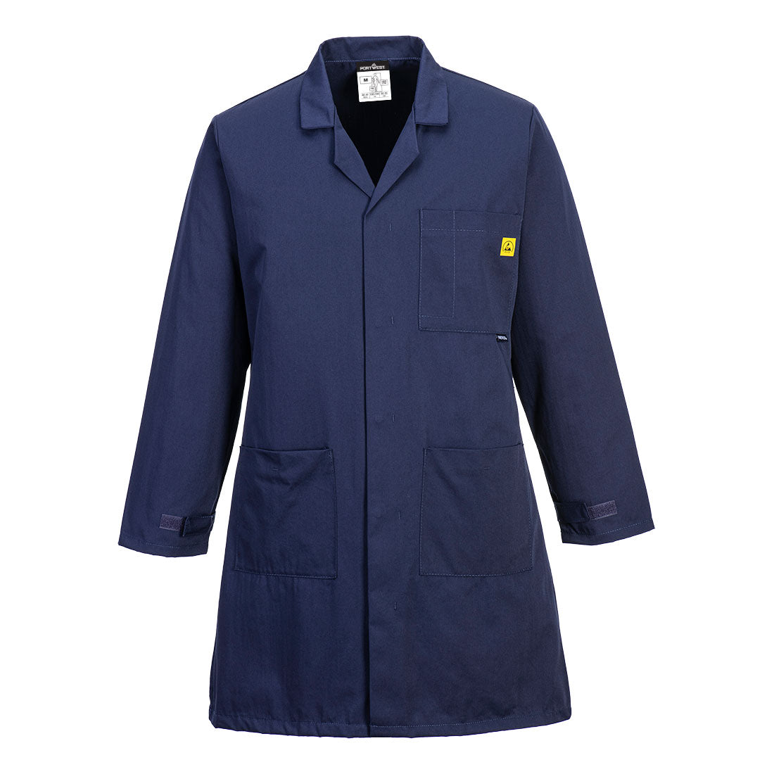 Portwest Anti-Static ESD Coat - Navy - AS10NAR