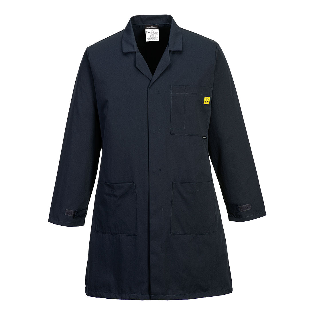 Portwest Anti-Static ESD Coat - Navy - AS10NVR