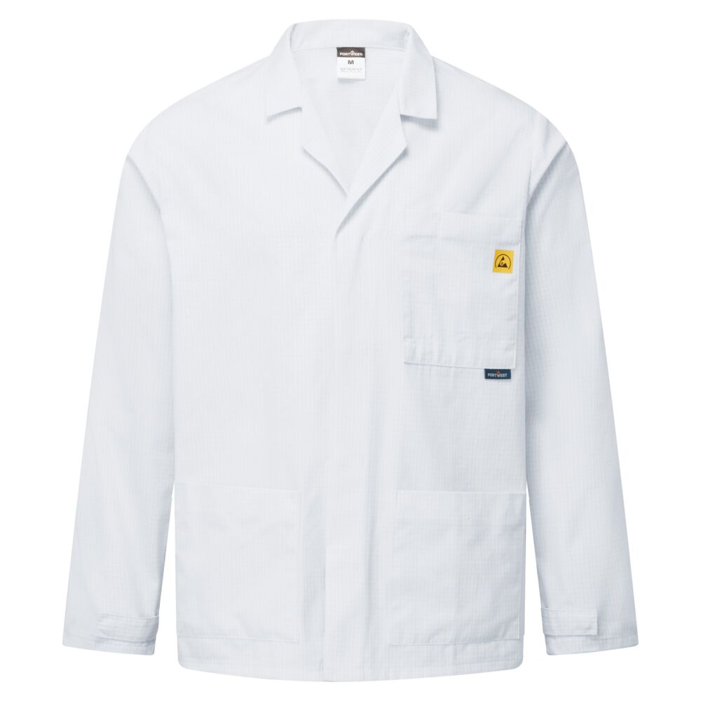 Portwest Anti-Static ESD Lab Jacket - White - AS18WHR