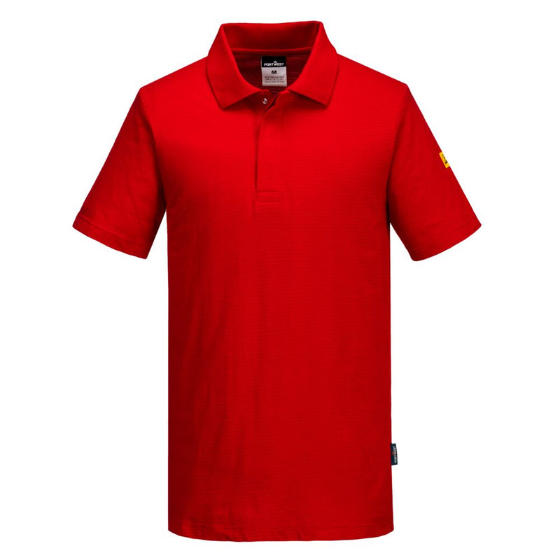 Portwest Anti-Static ESD Polo Shirt S/S - Deep Red - AS21DRR