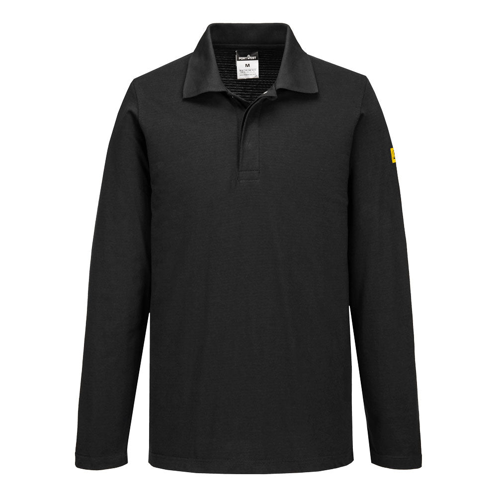 Portwest Anti-Static ESD Polo Shirt L/S - Black - AS23BKR
