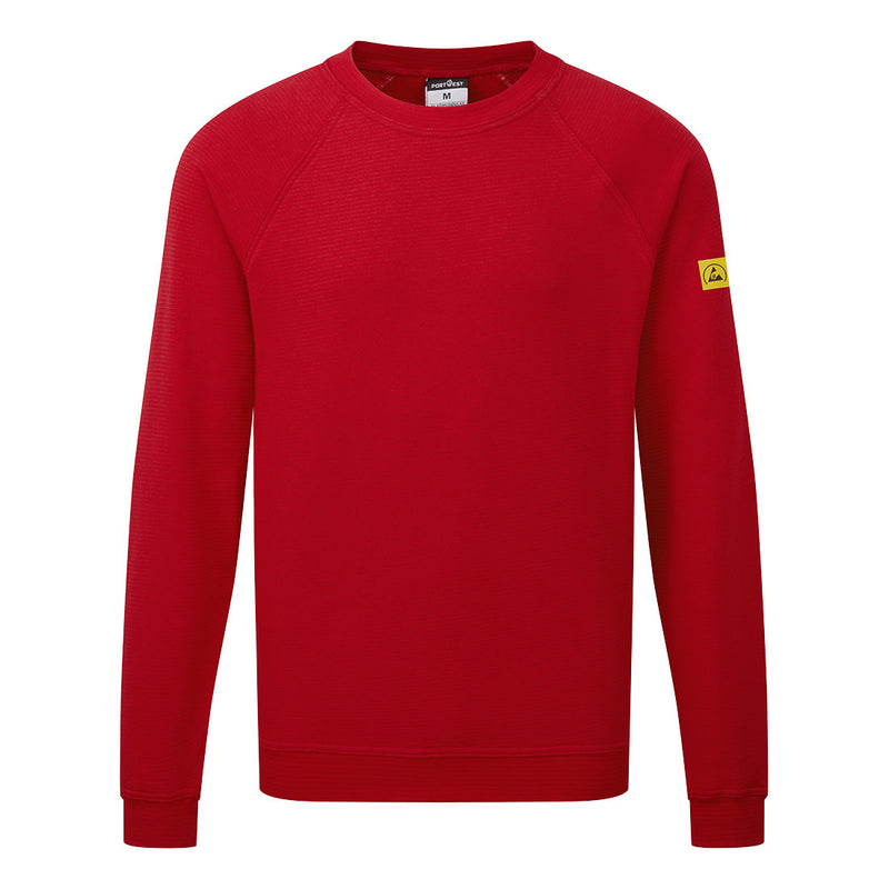 Portwest Anti-Static ESD Sweatshirt - Deep Red - AS24DRR