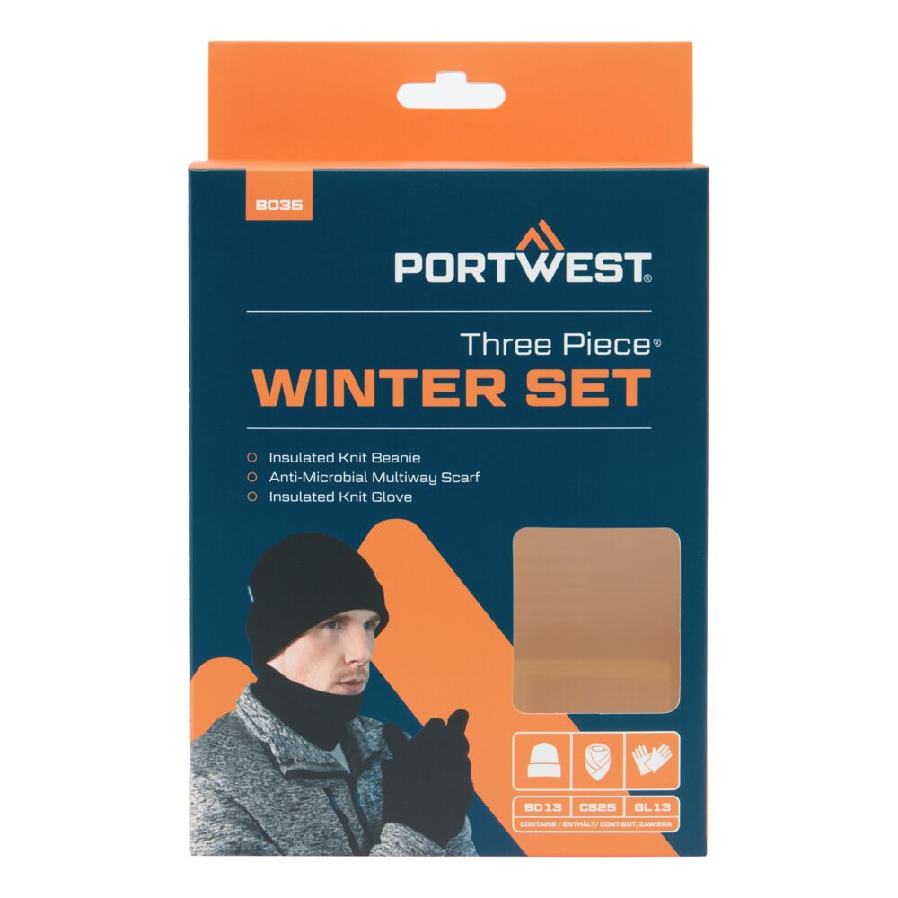 Portwest Winter Accessory Set (3pcs) - Black - B035BKR