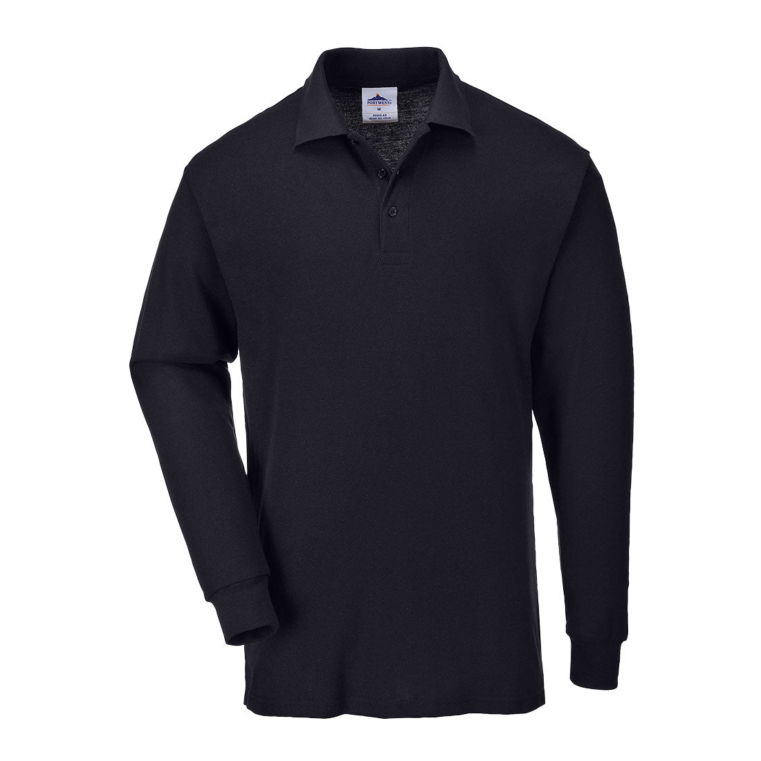 Portwest Genoa Polo Shirt L/S - Black - B212BKR