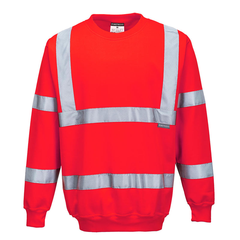 Portwest Hi-Vis Sweatshirt - Red - B303RER
