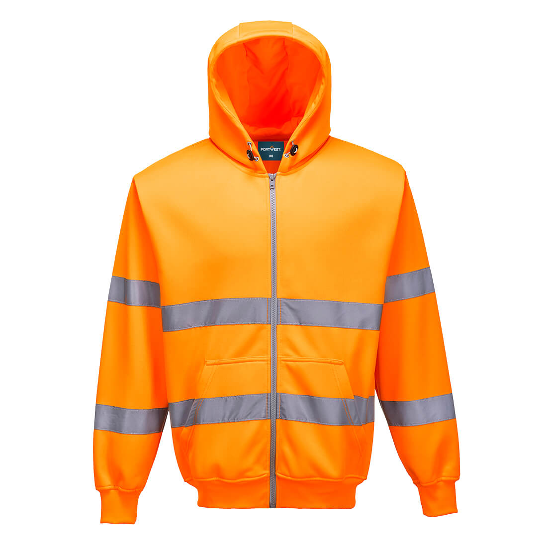 Portwest Hi-Vis Zipped Hoodie - Orange - B305ORR