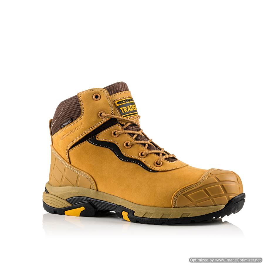 Buckbootz TRADEZ BLITZ S3 SRC Lightweight Waterproof Safety Lace Boot - Honey-1