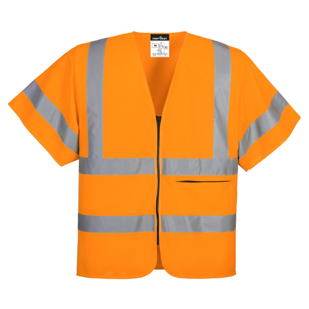 Portwest Hi-Vis Band and Brace Zip Vest S/S  - C372