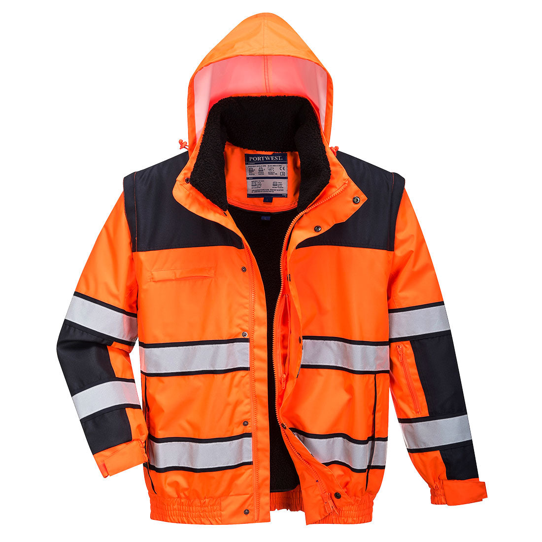 Portwest Hi-Vis 3-in-1 Contrast Winter Bomber Jacket  - C466