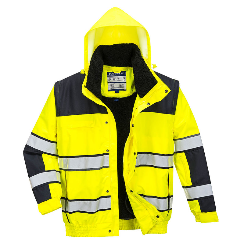 Portwest Hi-Vis 3-in-1 Contrast Winter Bomber Jacket  - C466