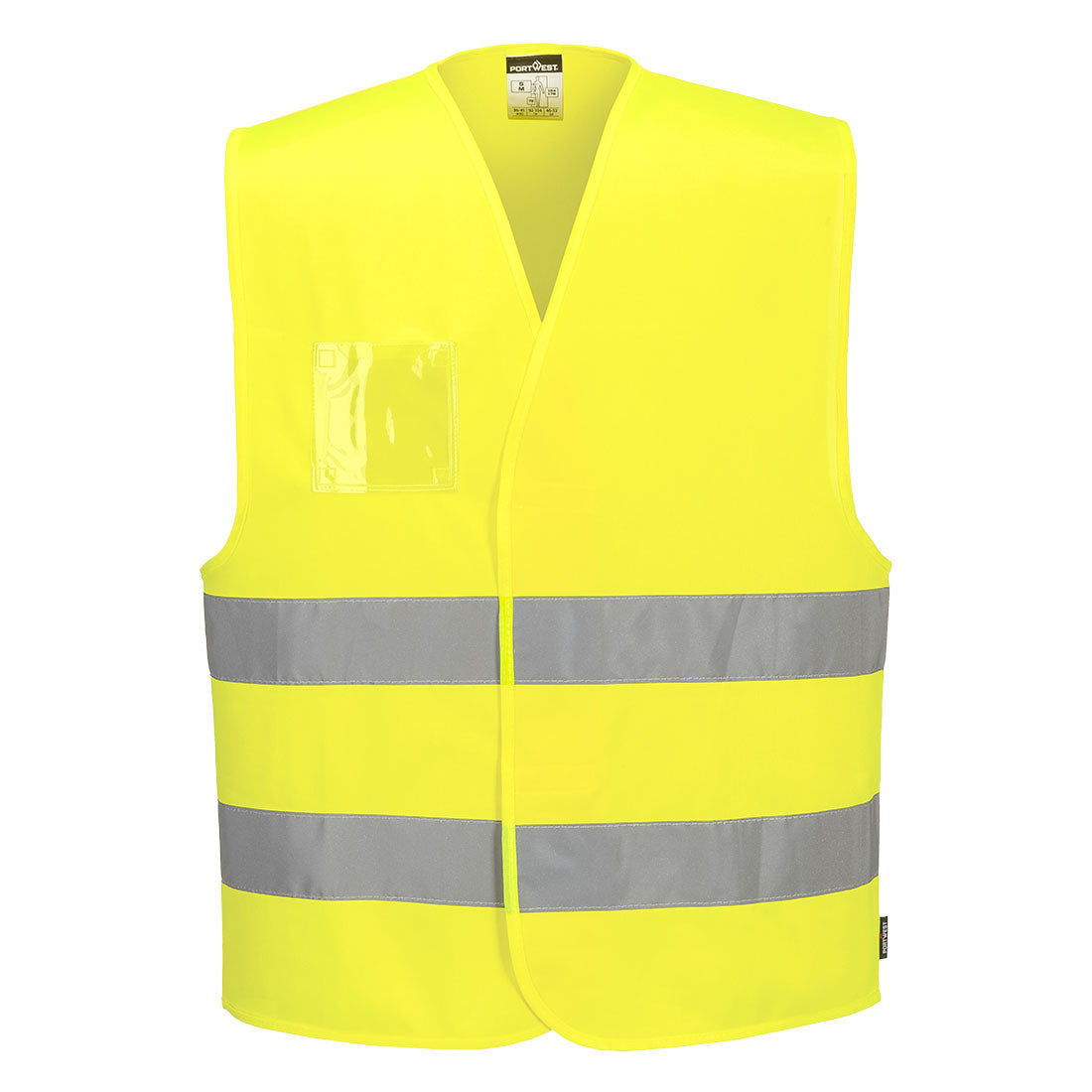 Portwest Hi-Vis Two Band Dual ID Holder Vest  - Yellow - C475YER