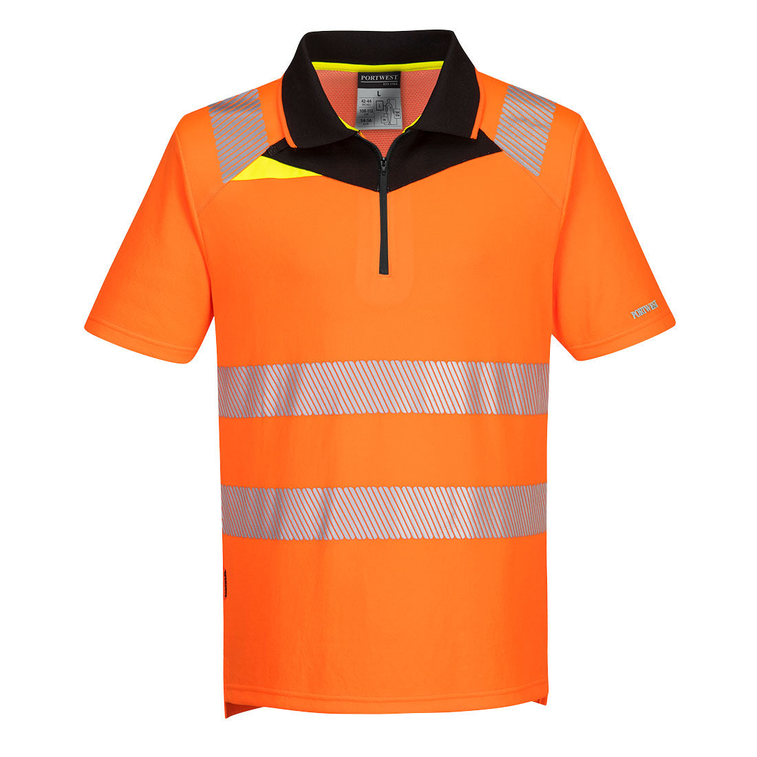 Portwest DX4 Hi-Vis Zip Polo Shirt S/S - DX412