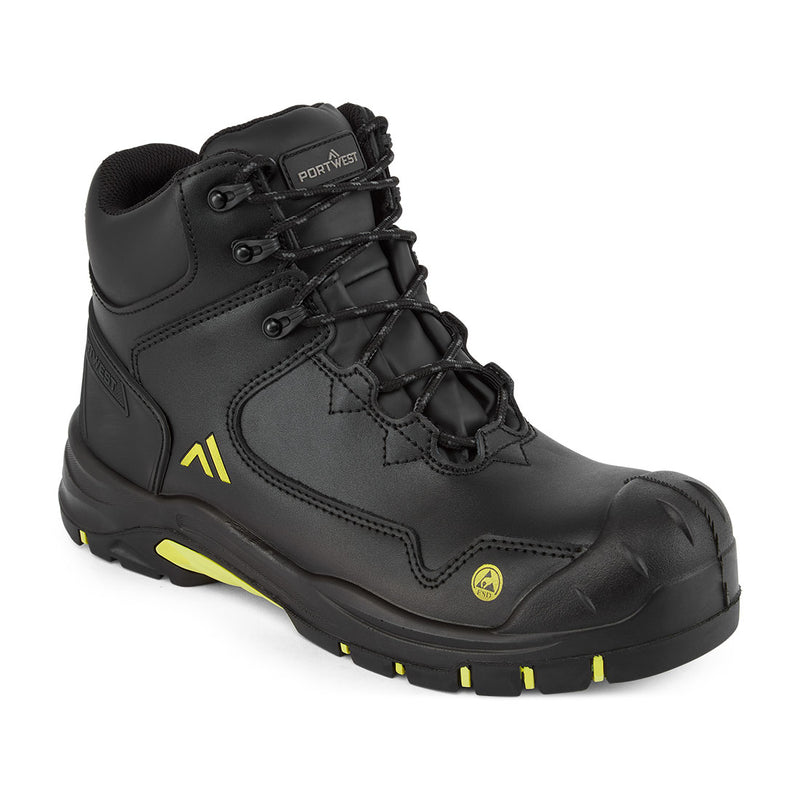 Portwest Composite Action Leather Mid Boot S3S ESD HRO SR SC FO - FC18