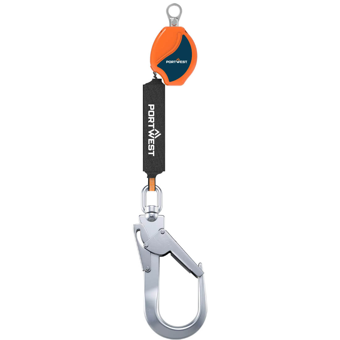 Portwest 2m Self Retract Lifeline 140kg - Orange/Black - FP80O8R