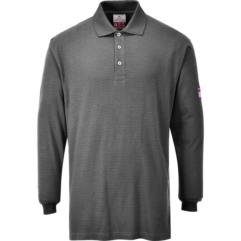 Portwest Modaflame Knit FR Long Sleeve Polo Shirt - FR10