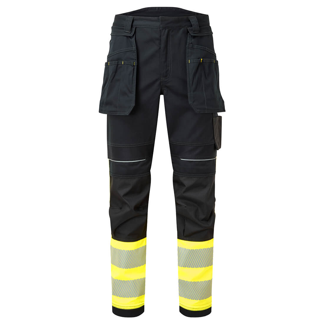 Portwest PW3 Modaflame Work Hi-Vis Class 1 FR Holster Trousers - Yellow/Black - FR416YBR