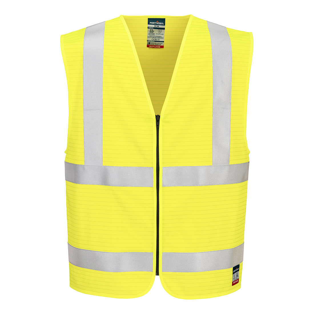 Portwest Bizflame Hi-Vis FR Zip Vest - Yellow - FR615YER