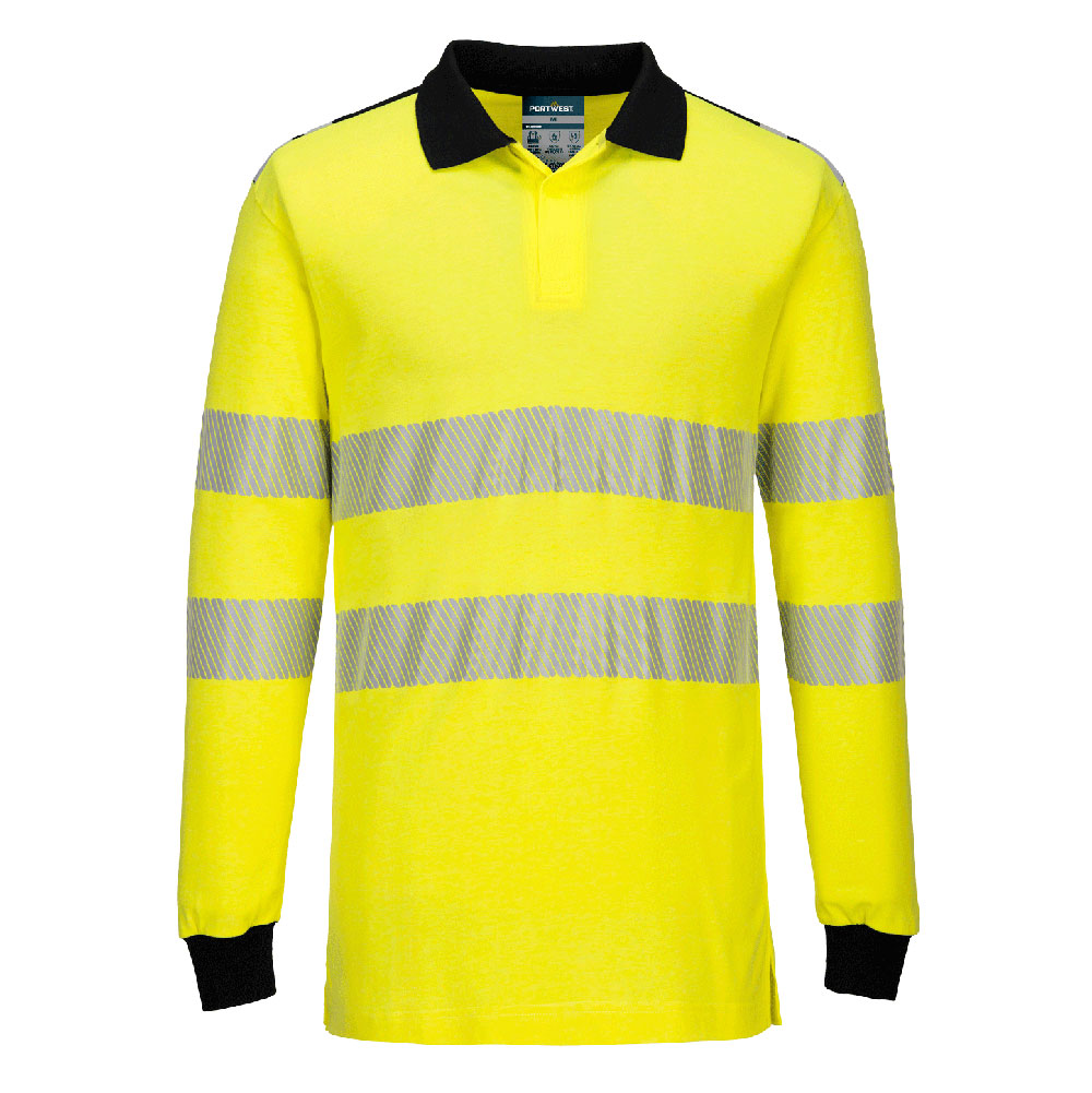 Portwest PW3 Modaflame Knit Hi-Vis FR Long Sleeve Polo Shirt - FR702