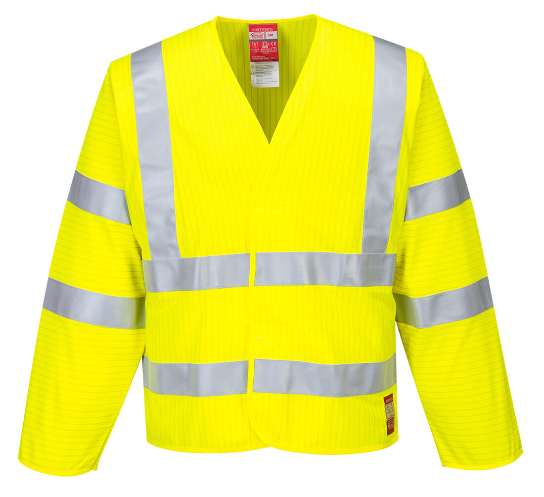 Portwest Bizflame Hi-Vis FR Long Sleeve Vest - Yellow - FR85YER
