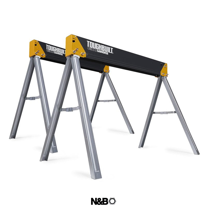 ToughBuilt TB-C300/2 Folding Saw Horse Twin Pack - Sturdy & Durable