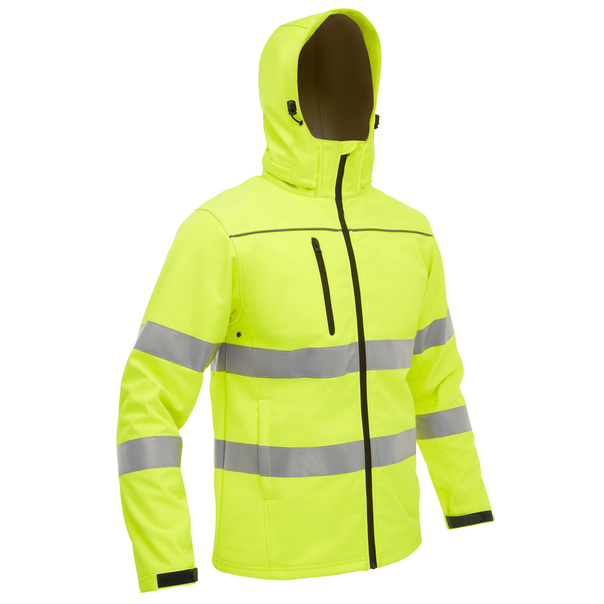 Bisley TAPED HI VIS SOFTSHELL JACKET With Hood