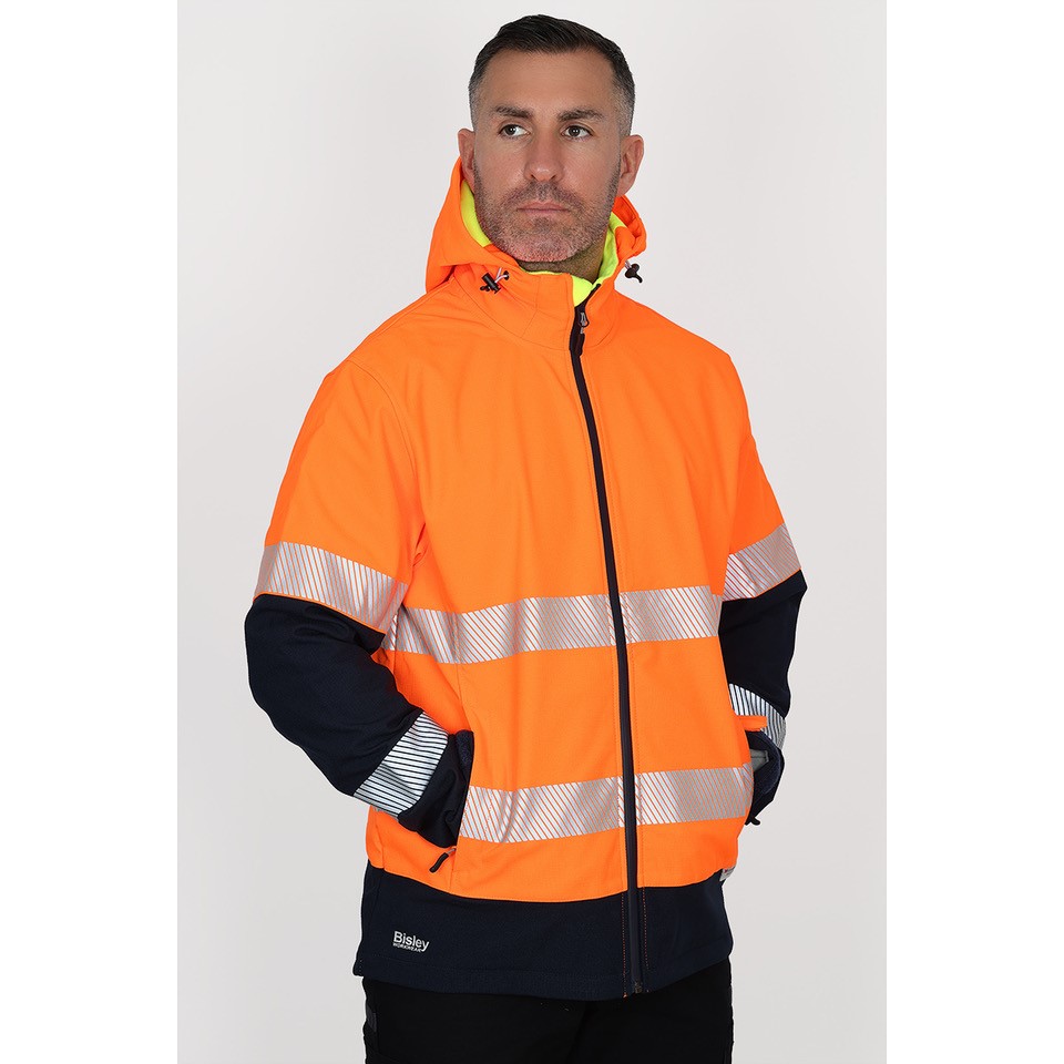 Bisley 3M Taped Hi Vis Ripstop Bonded Fleece Jacket - Yellow Or Orange