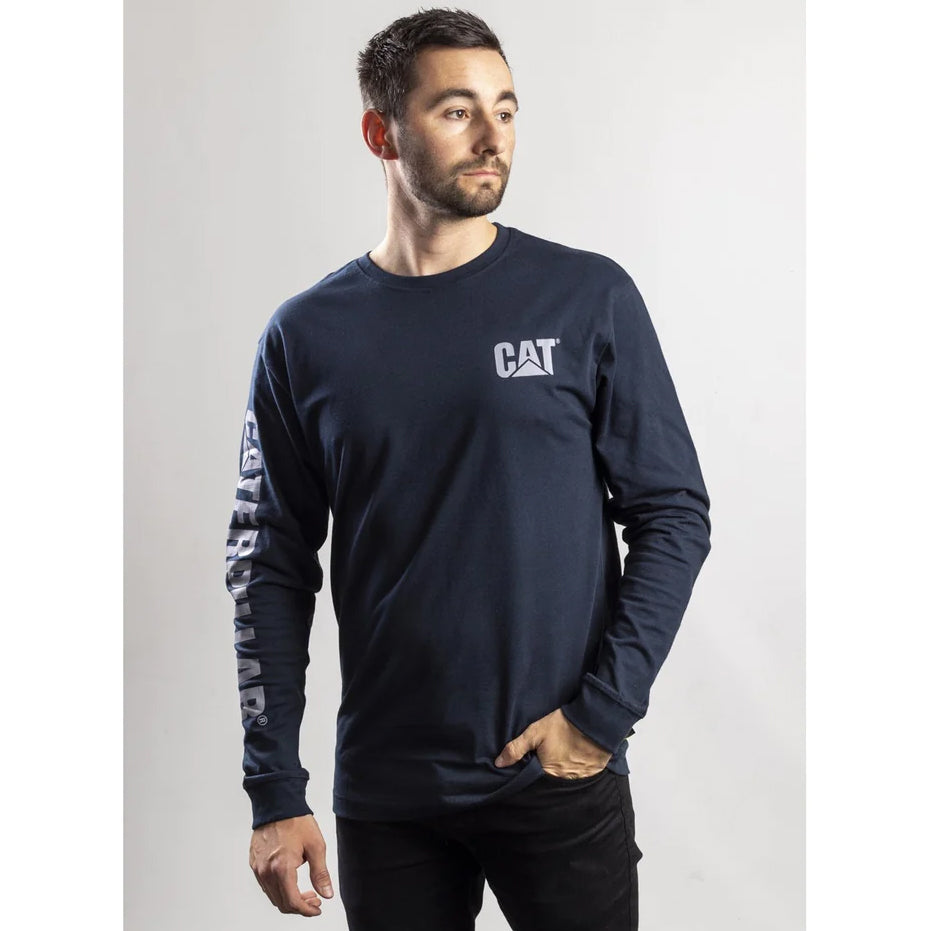 Caterpillar Trademark Banner Long Sleeve Tee