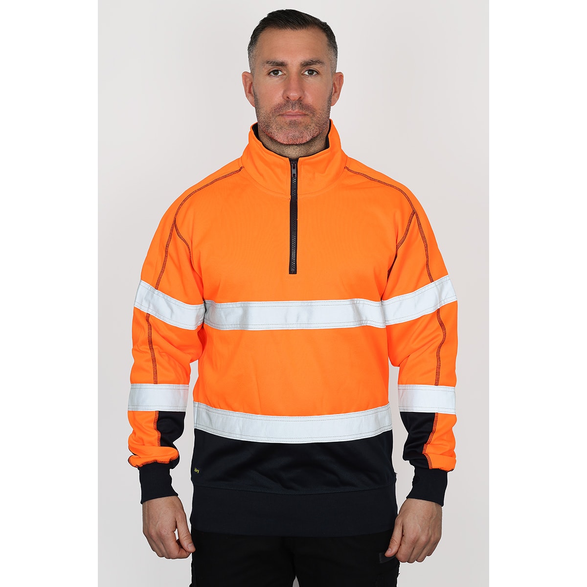 Bisley Taped Hi Vis Fleece 1/4 Zip Pullover