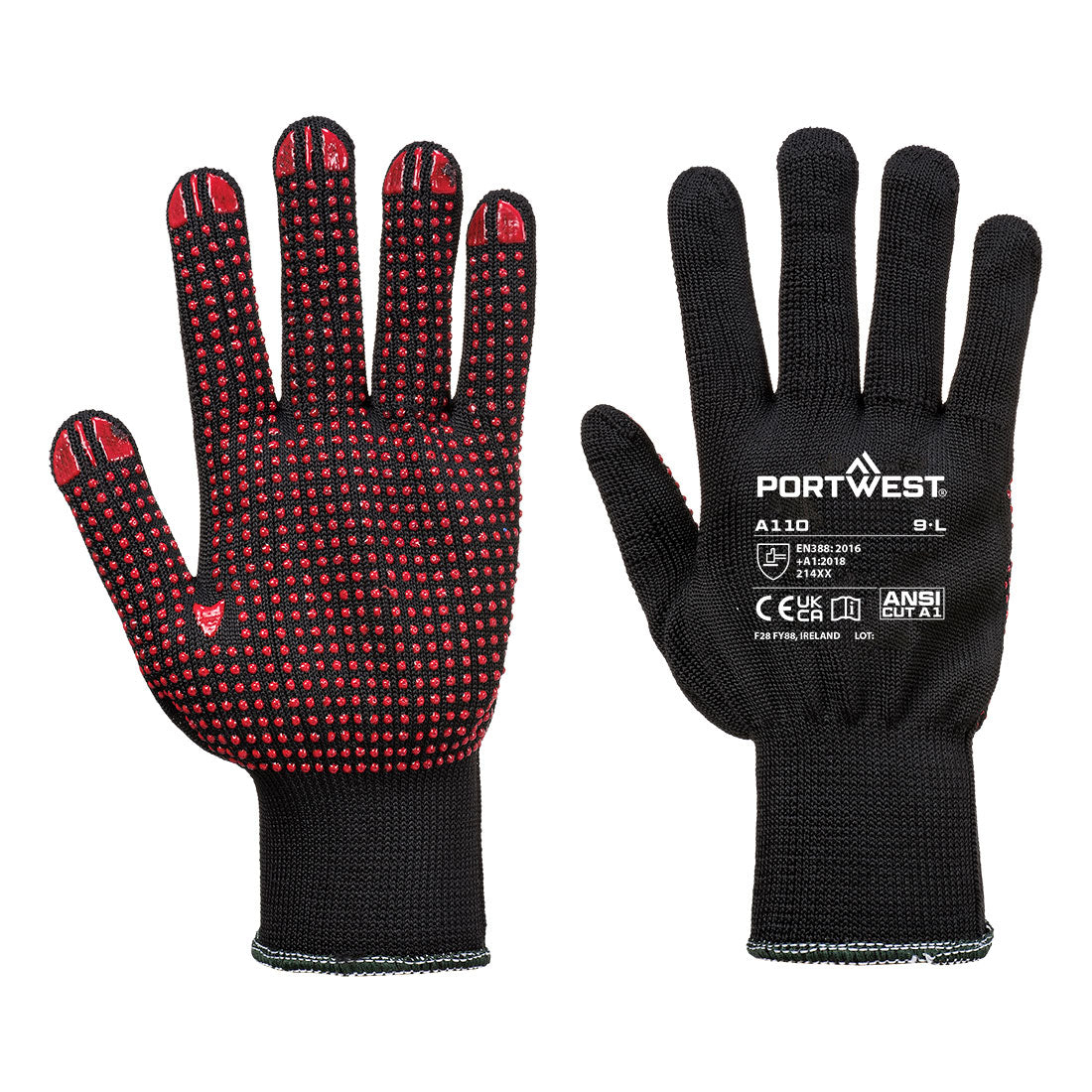Portwest Grip 13 PVC Dotted Glove - A110