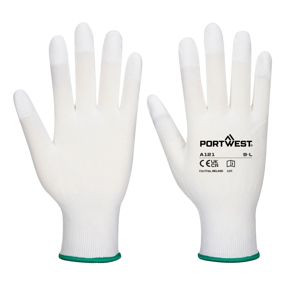 Portwest Grip 13 PU Fingertip Glove - White - A121WHR