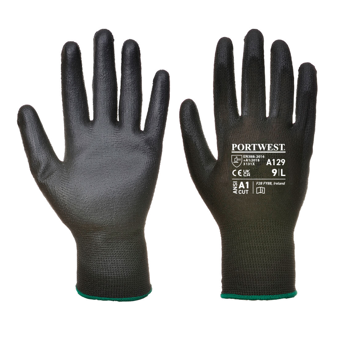 Portwest PU Palm Glove - Carton (480 Pairs) - Black - A129BKR