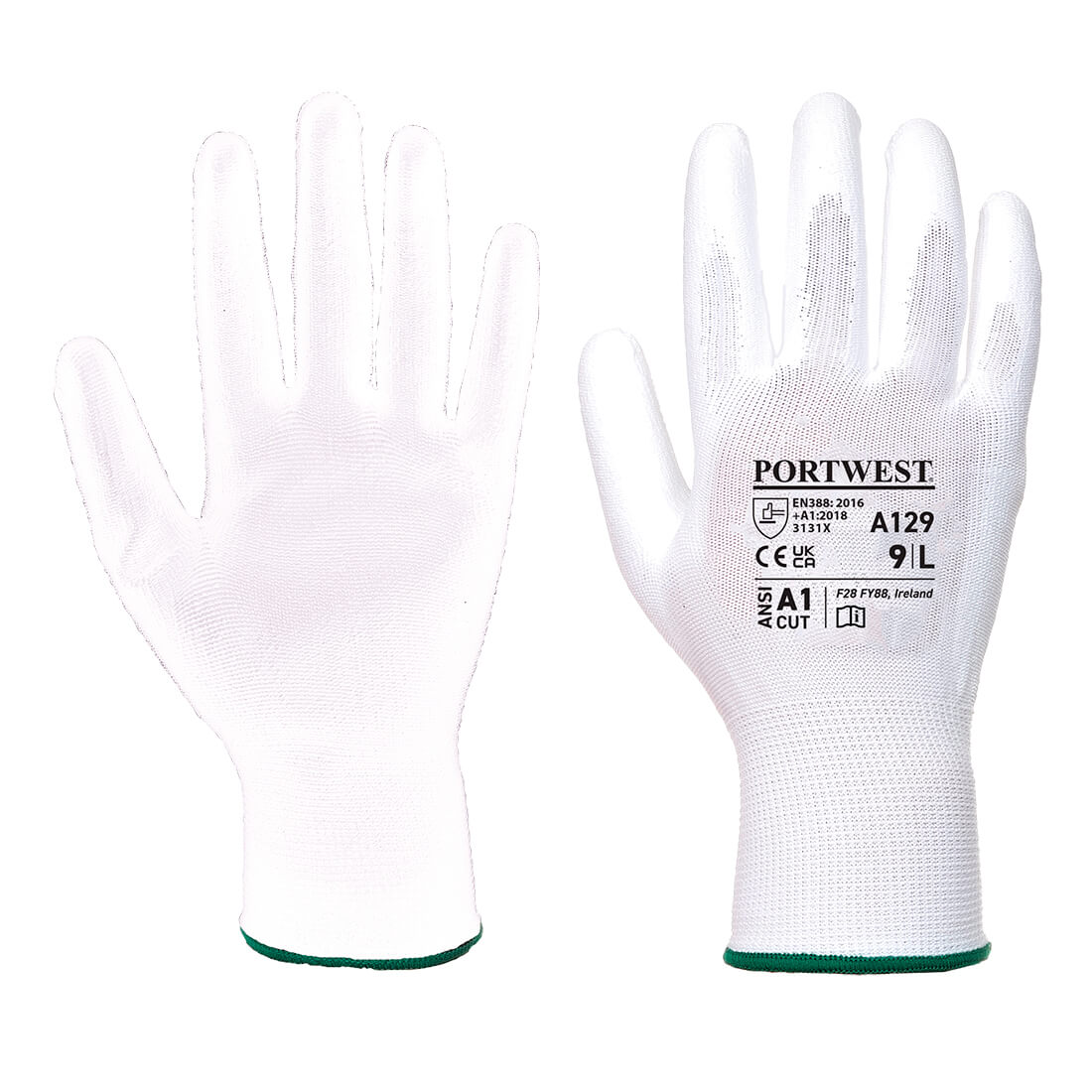Portwest PU Palm Glove - Carton (480 Pairs) - White - A129WHR