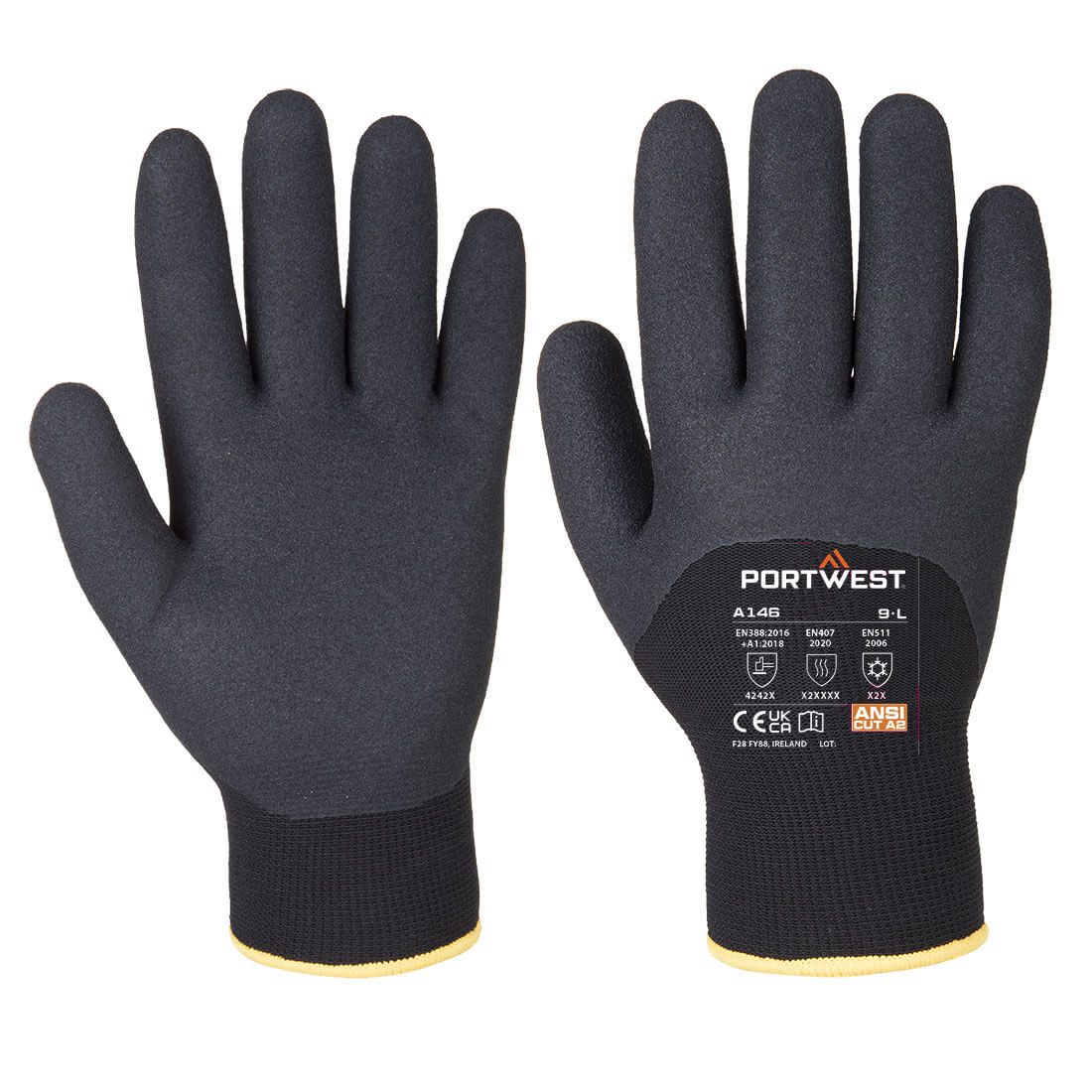Portwest Cold 15 Nitrile Sandy 3/4 Dipped Glove - A146