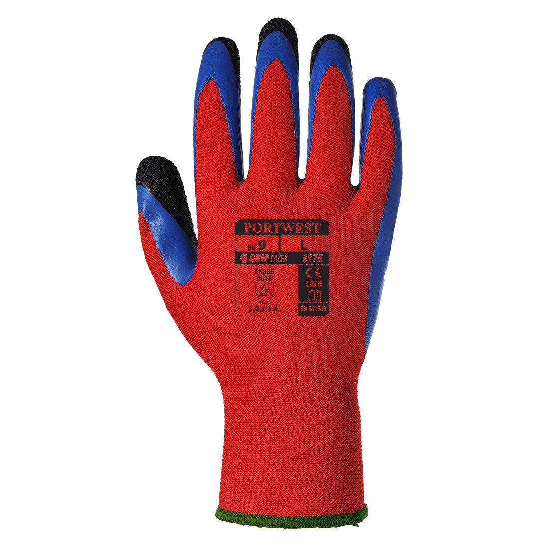 Portwest Grip 13 Latex Double Coated Glove  - Red/Blue - A175R4R