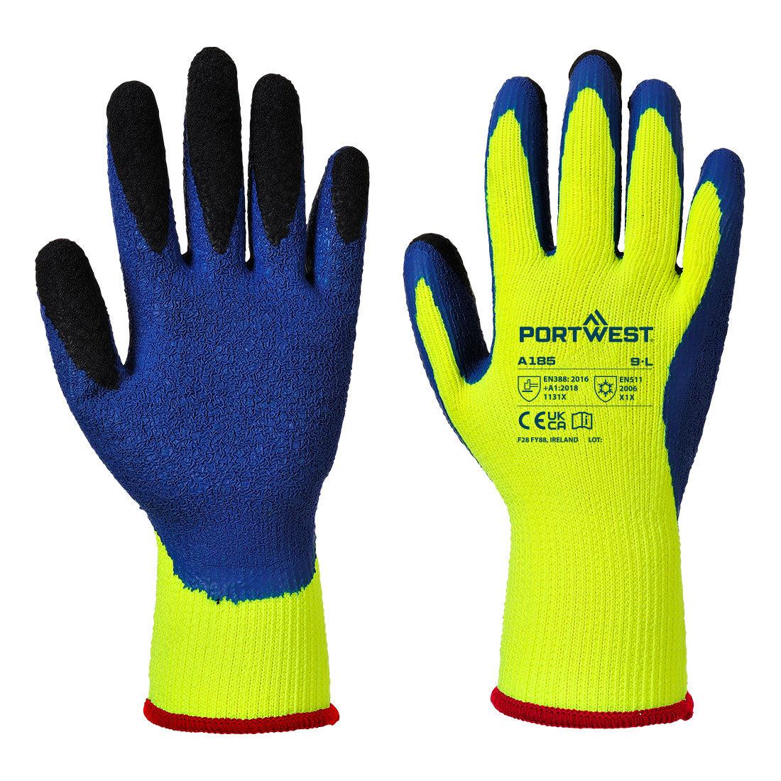 Portwest Cold 7 Latex Crinkle Finger Dipped Glove - A185