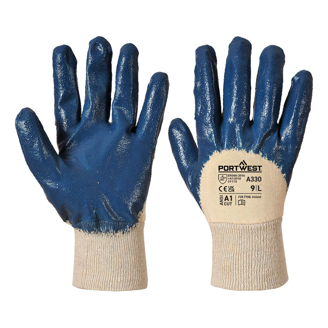 Portwest Grip 12 Nitrile Light Knitwrist Glove - A330