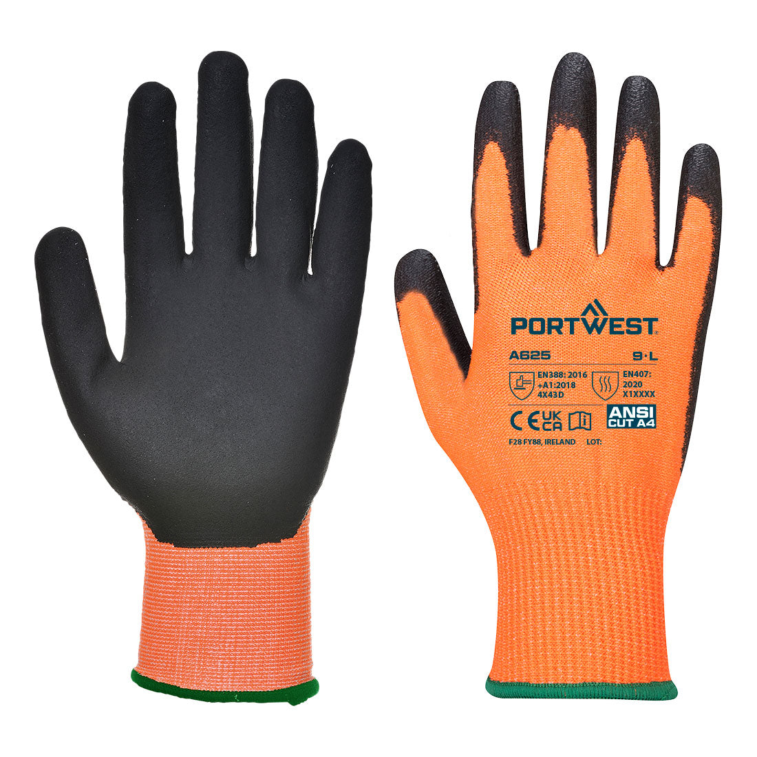 Portwest Cut D13 PU Viz-Tex Glove - A625