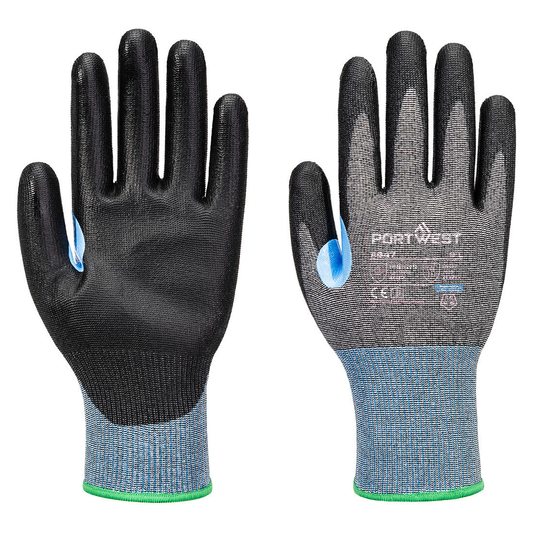 Portwest CS Cut D15 PU Glove - Grey/Black - A647G8R