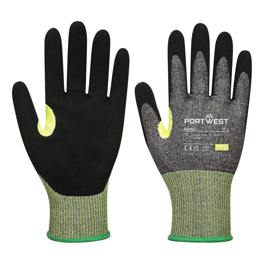 Portwest CS Cut E15 Nitrile Glove - Grey/Black - A650G8R